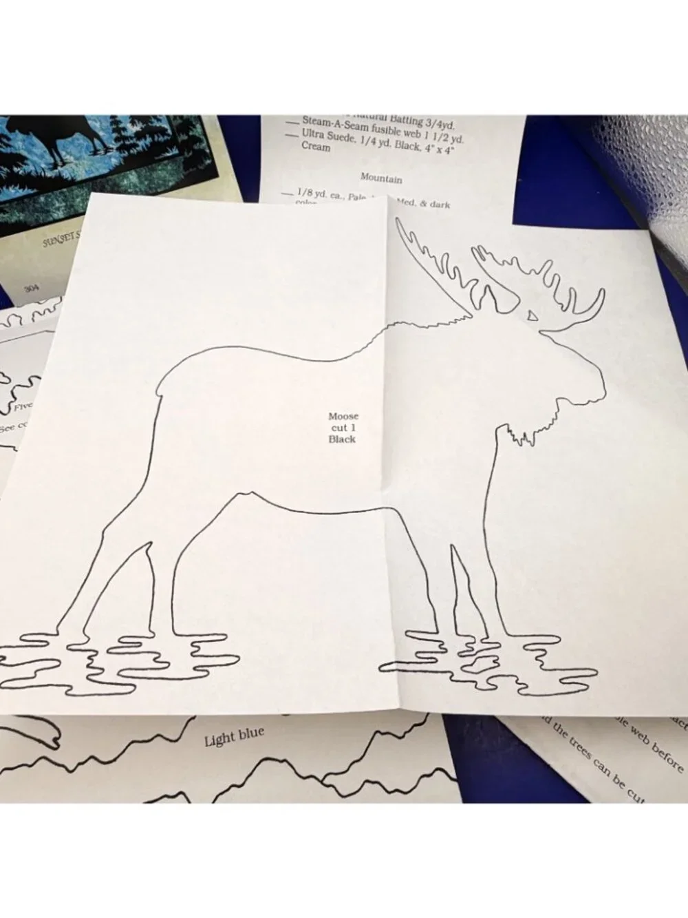 Elusive Wanderer Moose Quilt Pattern Sunset Silhouette Designs Carol Robinson